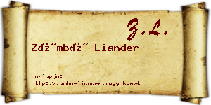 Zámbó Liander névjegykártya